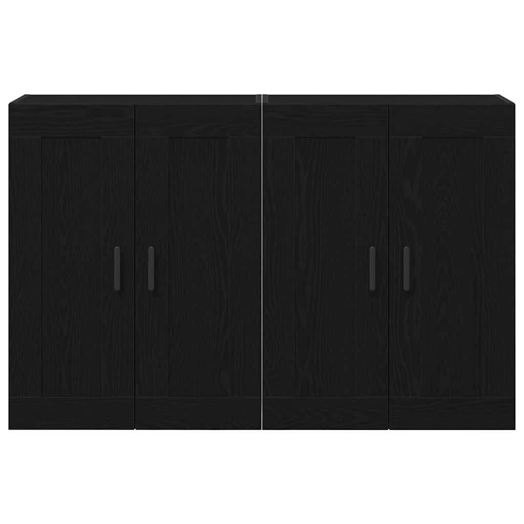 Wandmontierter Schrank 2 pcs Schwarze Eiche 160 x 34 x 90 cm