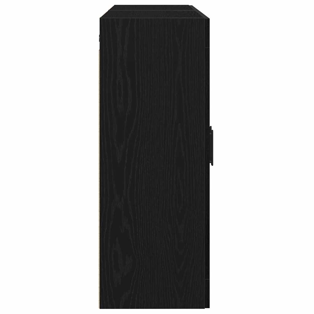 Wandmontierter Schrank 2 pcs Schwarze Eiche 160 x 34 x 90 cm