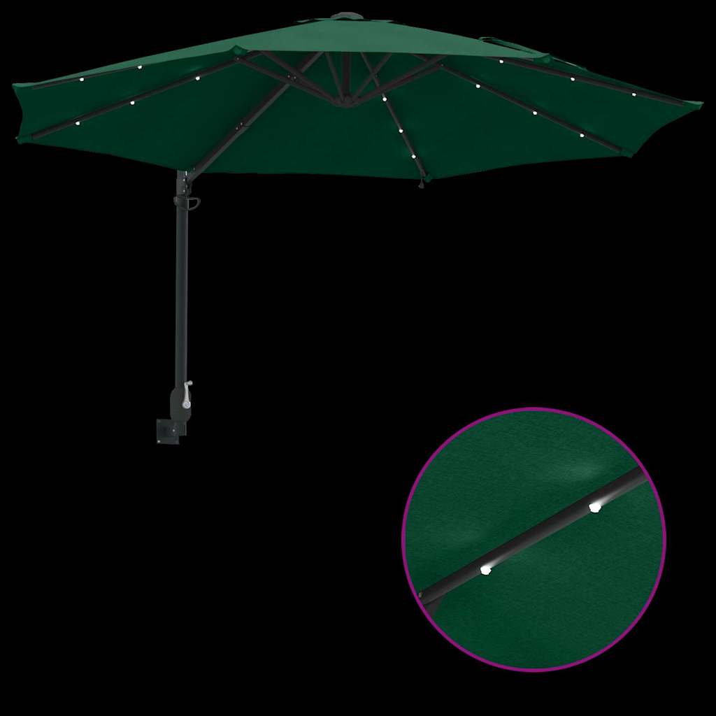 Gartenparasol Grün und Schwarz 248 x 248 x 148 cm