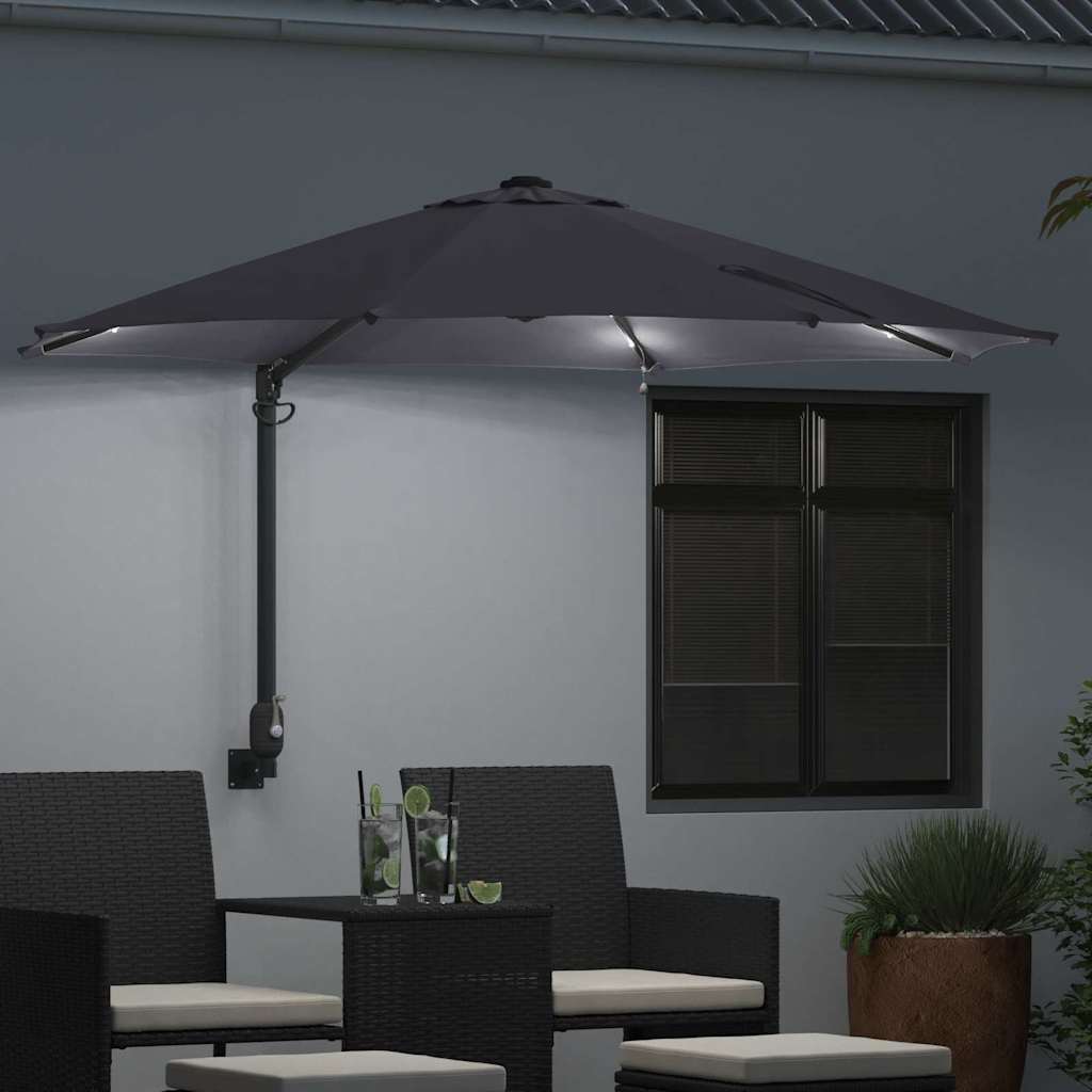 Gartenparasol Anthrazit und Schwarz 248 x 248 x 148 cm