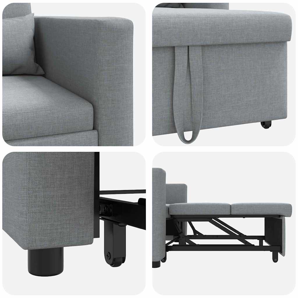 Einzel-Schlafsofa Hellgrau 90 x 165 x 87 cm Stoff