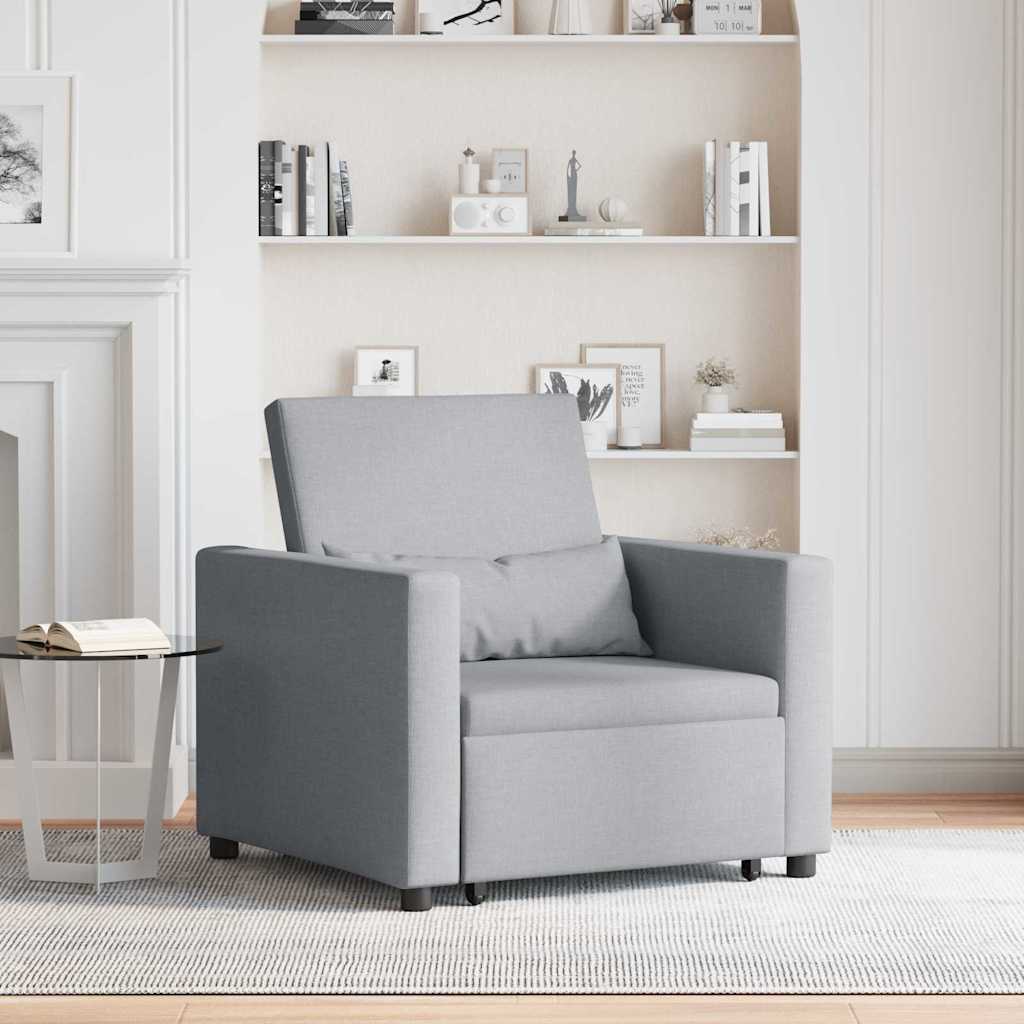 Einzel-Schlafsofa Hellgrau 90 x 165 x 87 cm Stoff