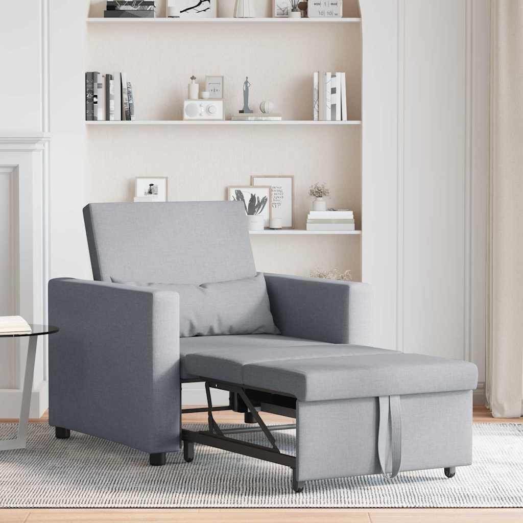 Einzel-Schlafsofa Hellgrau 90 x 165 x 87 cm Stoff