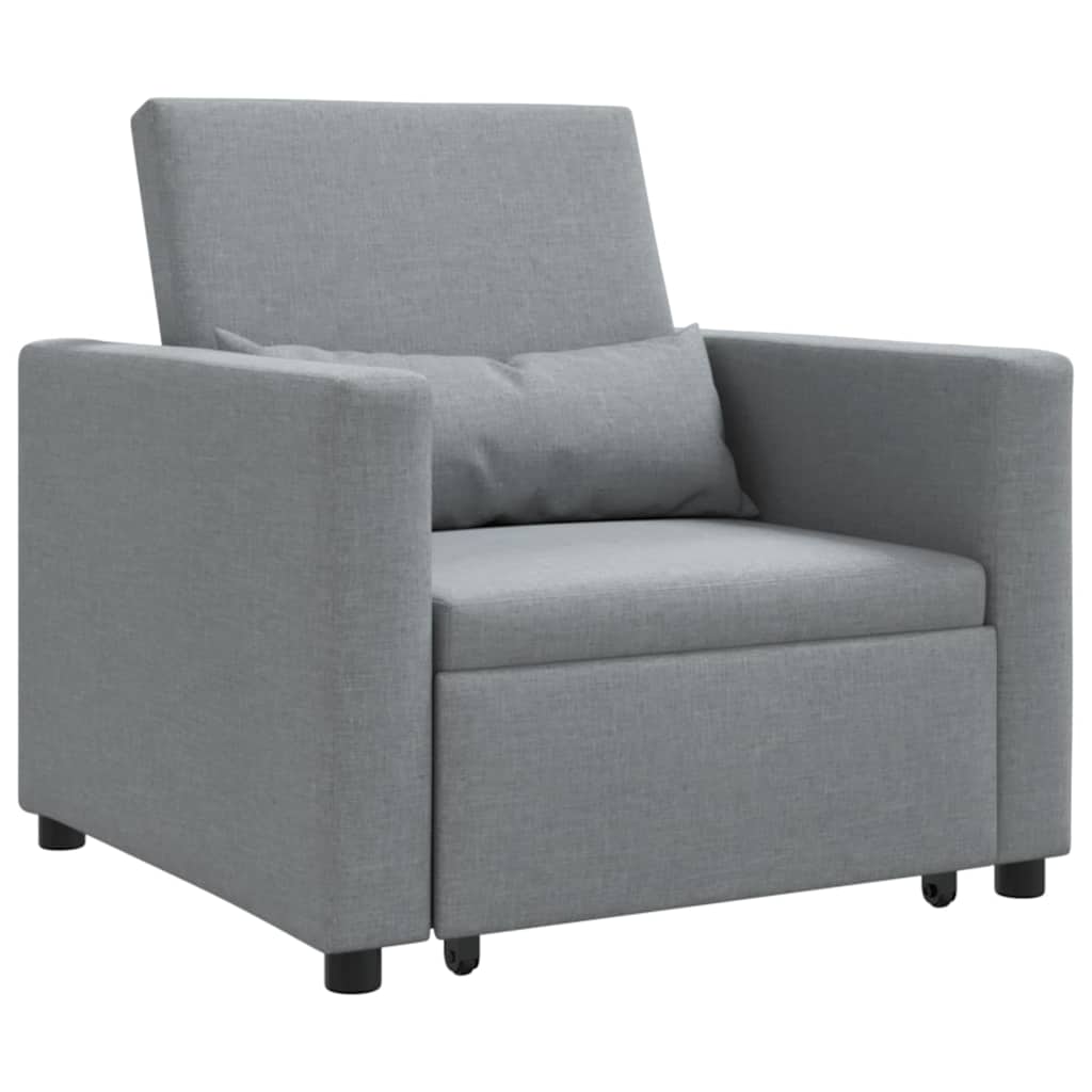 Einzel-Schlafsofa Hellgrau 90 x 165 x 87 cm Stoff