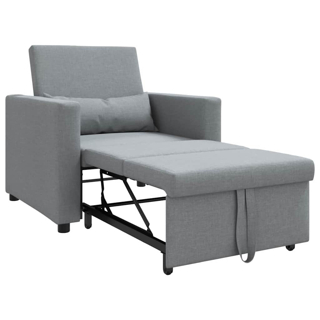 Einzel-Schlafsofa Hellgrau 90 x 165 x 87 cm Stoff