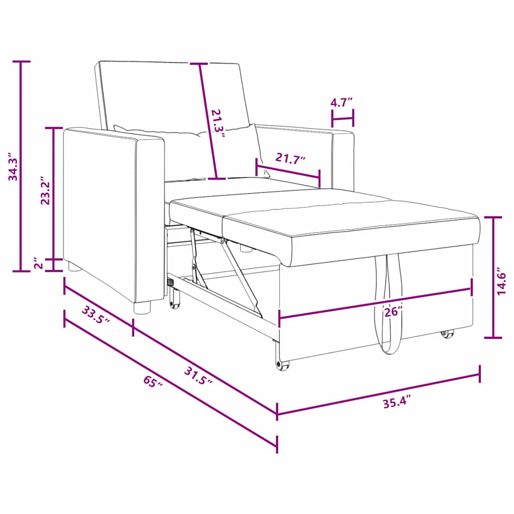 Einzel-Schlafsofa Hellgrau 90 x 165 x 87 cm Stoff