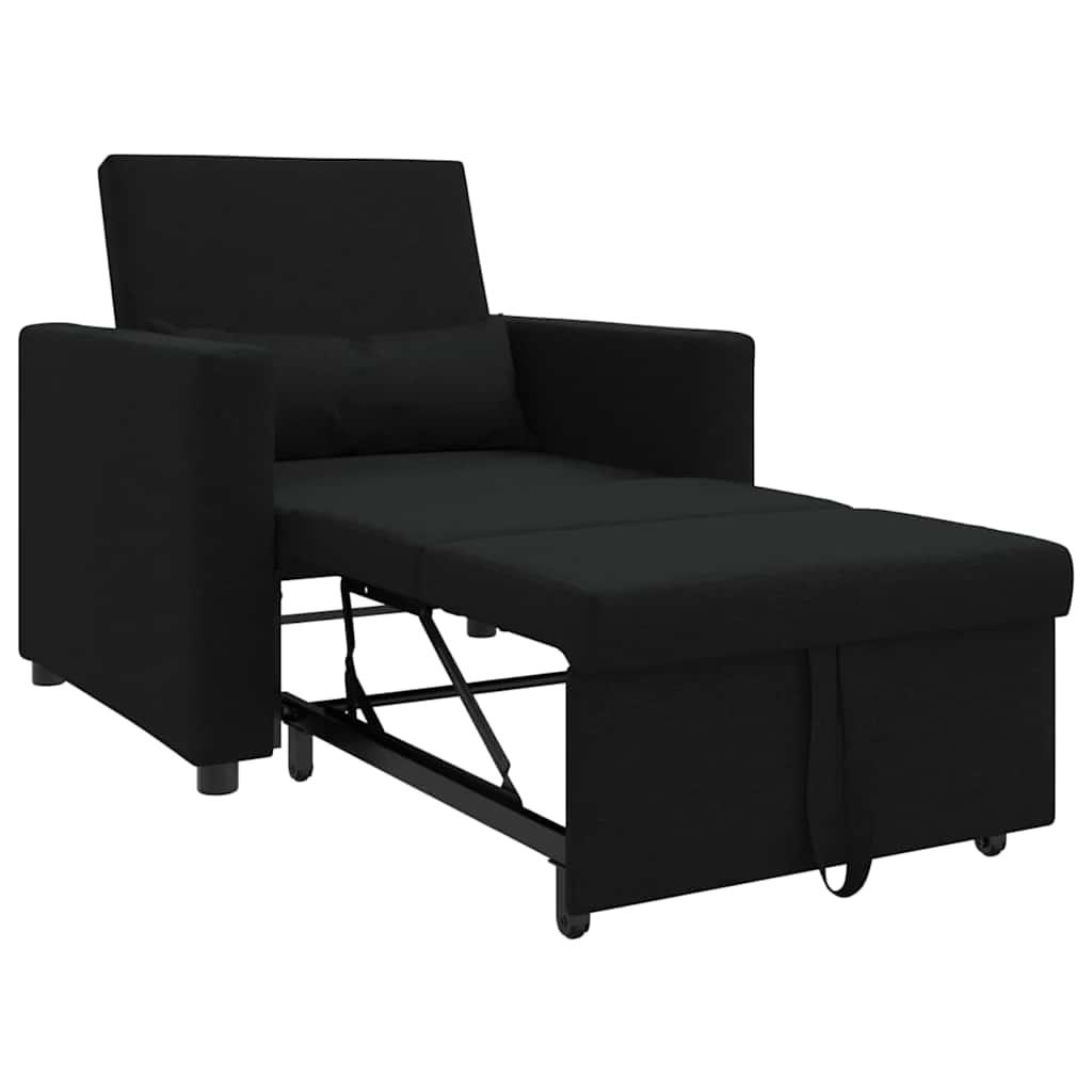 Einzel-Schlafsofa Schwarz 90 x 165 x 87 cm Stoff