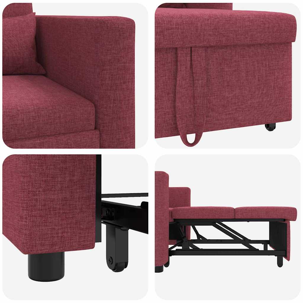 Einzel-Schlafsofa Weinrot 90 x 165 x 87 cm Stoff