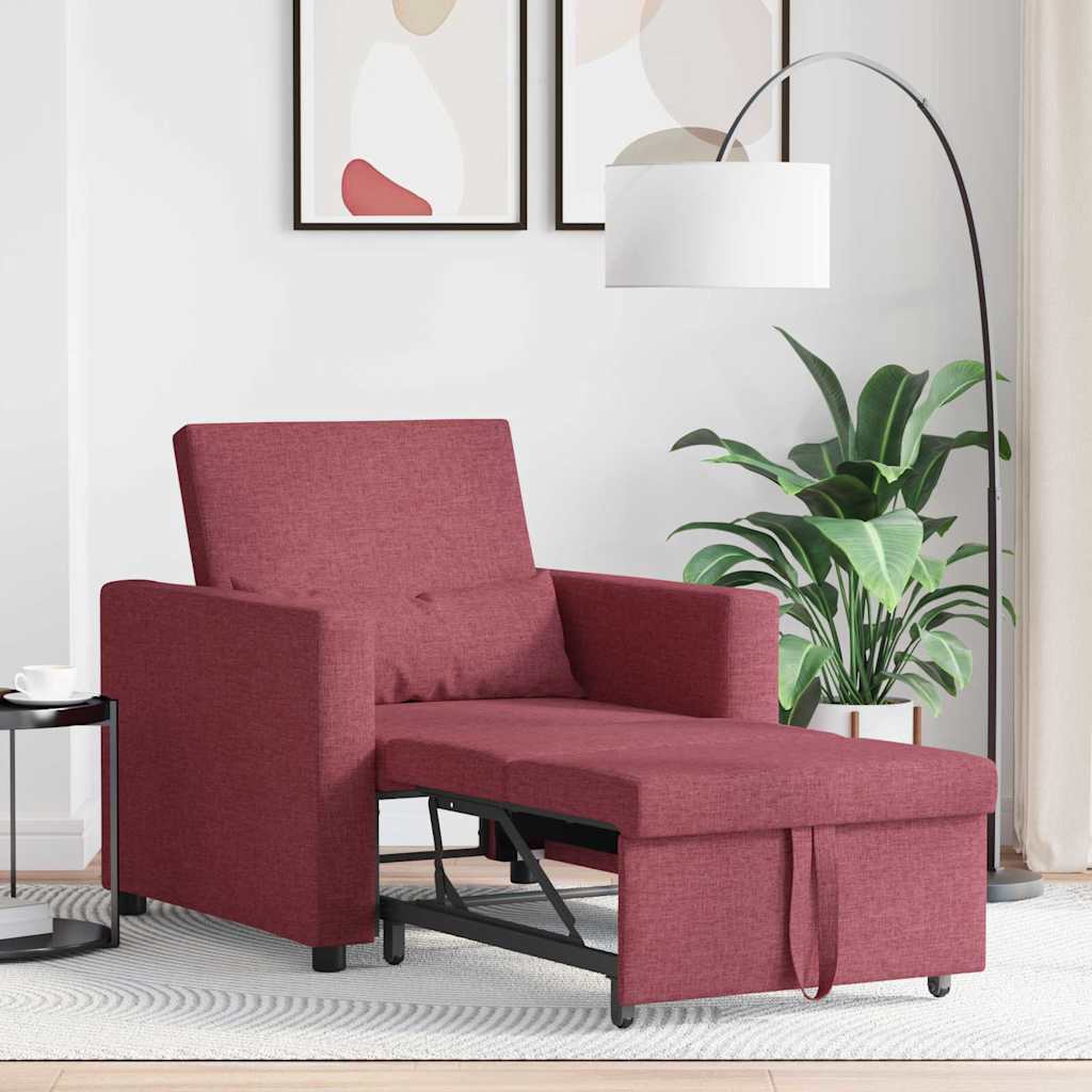 Einzel-Schlafsofa Weinrot 90 x 165 x 87 cm Stoff