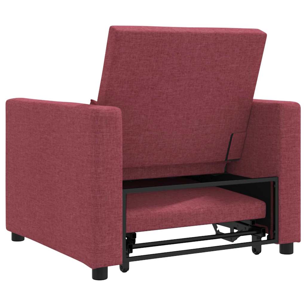 Einzel-Schlafsofa Weinrot 90 x 165 x 87 cm Stoff