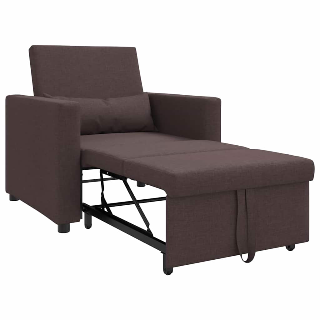 Einzel-Schlafsofa Dunkelbraun 90 x 165 x 87 cm Stoff
