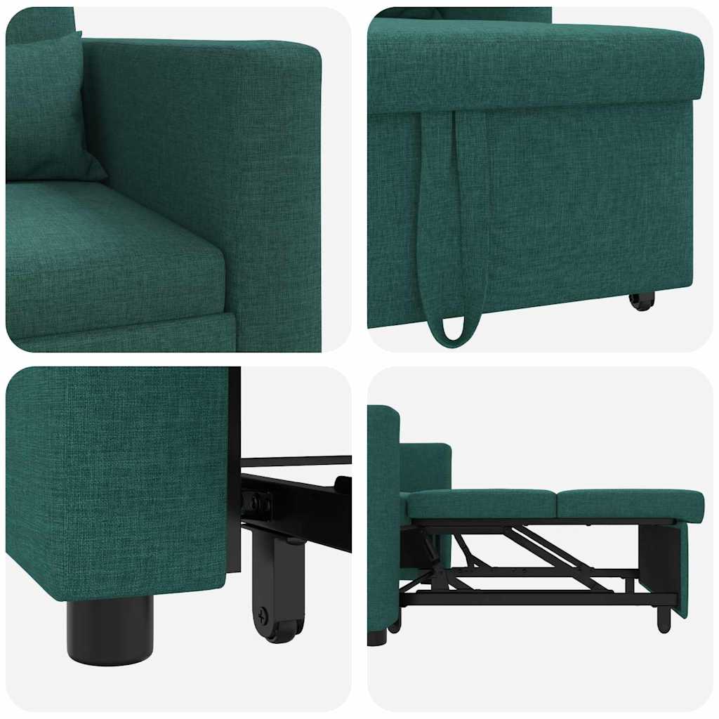 Einzel-Schlafsofa Dunkelgrün 90 x 165 x 87 cm Stoff
