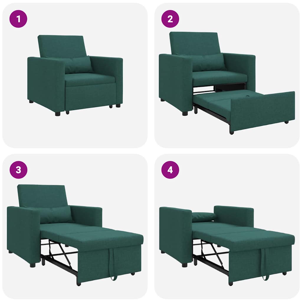 Einzel-Schlafsofa Dunkelgrün 90 x 165 x 87 cm Stoff