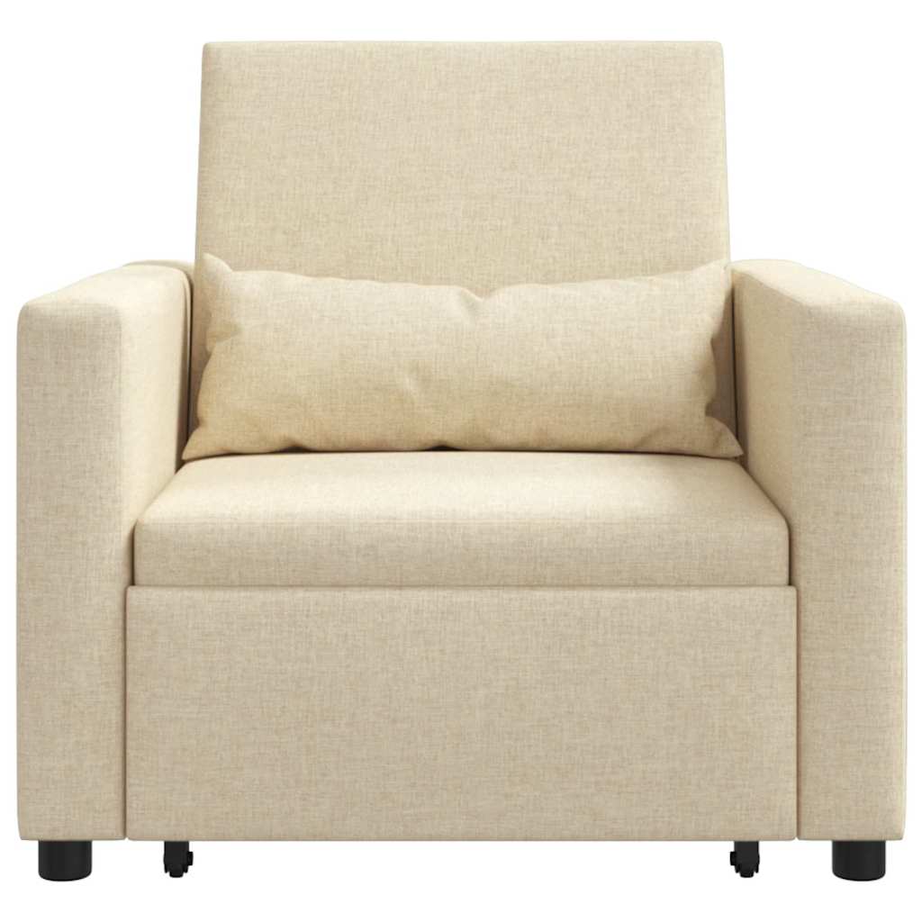 Einzel-Schlafsofa Creme 90 x 165 x 87 cm Stoff