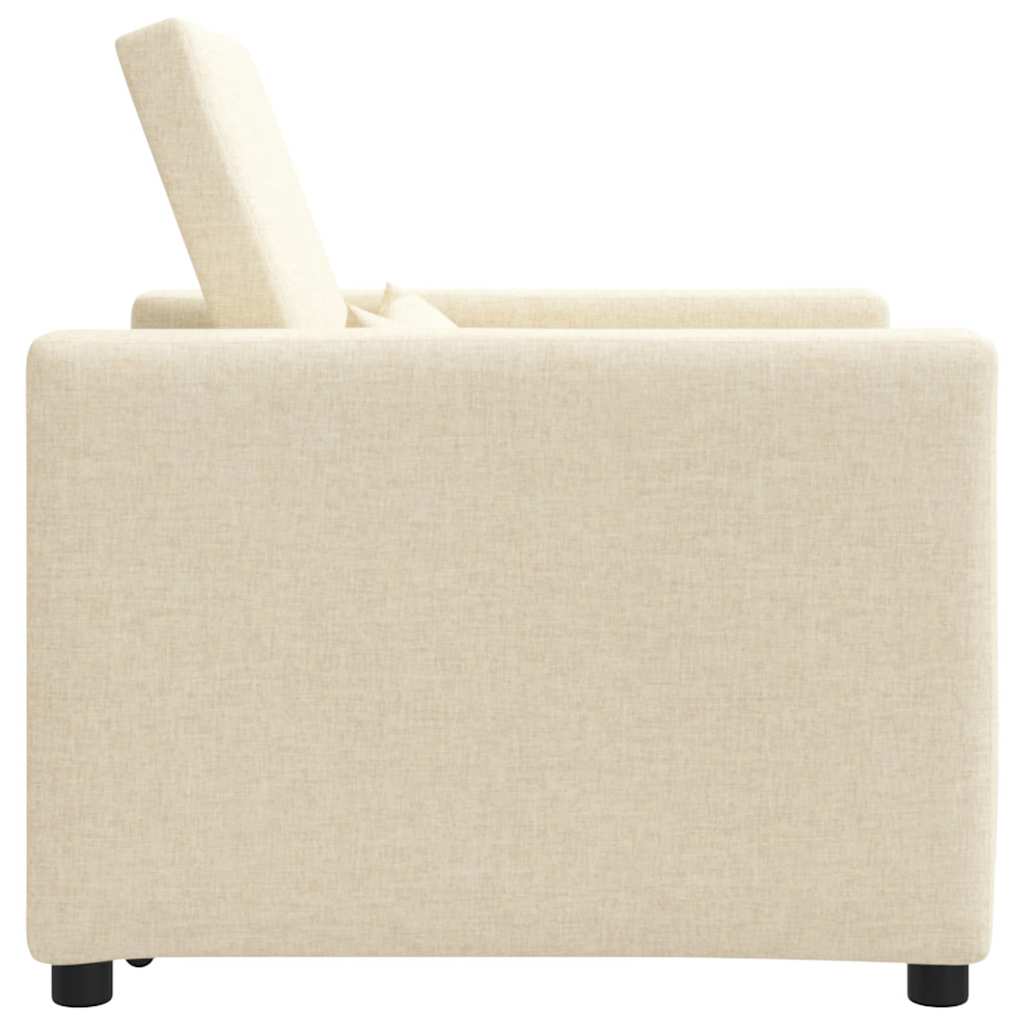 Einzel-Schlafsofa Creme 90 x 165 x 87 cm Stoff