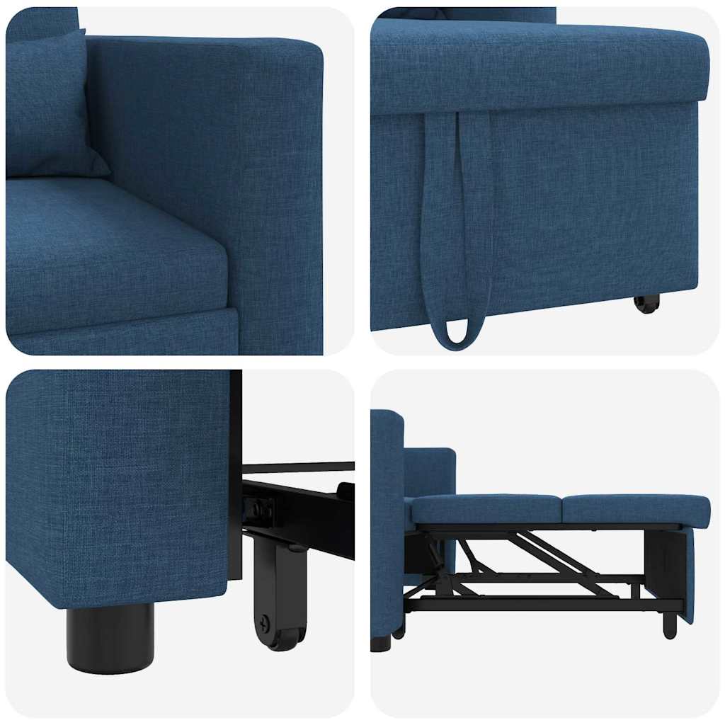Einzel-Schlafsofa Blau 90 x 165 x 87 cm Stoff