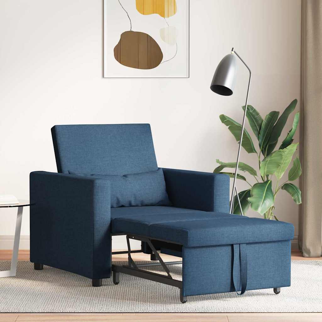 Einzel-Schlafsofa Blau 90 x 165 x 87 cm Stoff