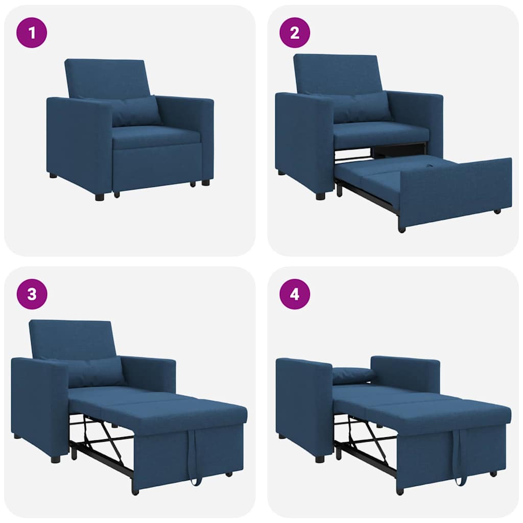 Einzel-Schlafsofa Blau 90 x 165 x 87 cm Stoff