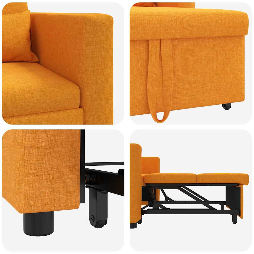 Einzel-Schlafsofa Dunkelgelb 90 x 165 x 87 cm Stoff