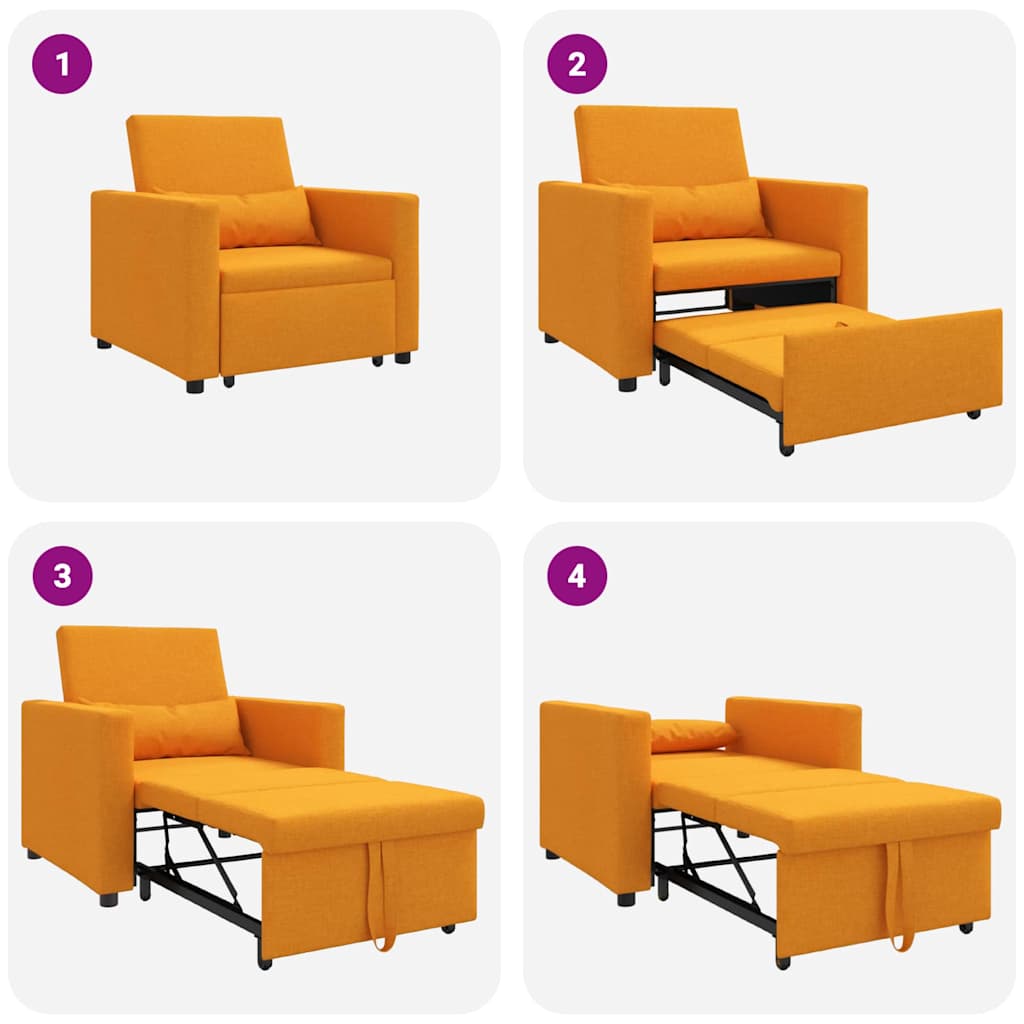 Einzel-Schlafsofa Dunkelgelb 90 x 165 x 87 cm Stoff