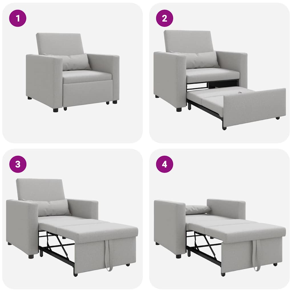 Einzel-Schlafsofa Wolken-Grau 90 x 165 x 87 cm Stoff