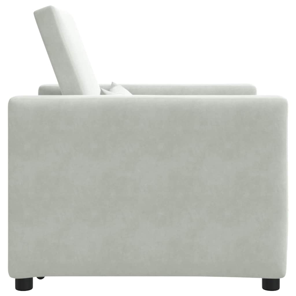 Einzel-Schlafsofa Hellgrau 90 x 165 x 87 cm Samt