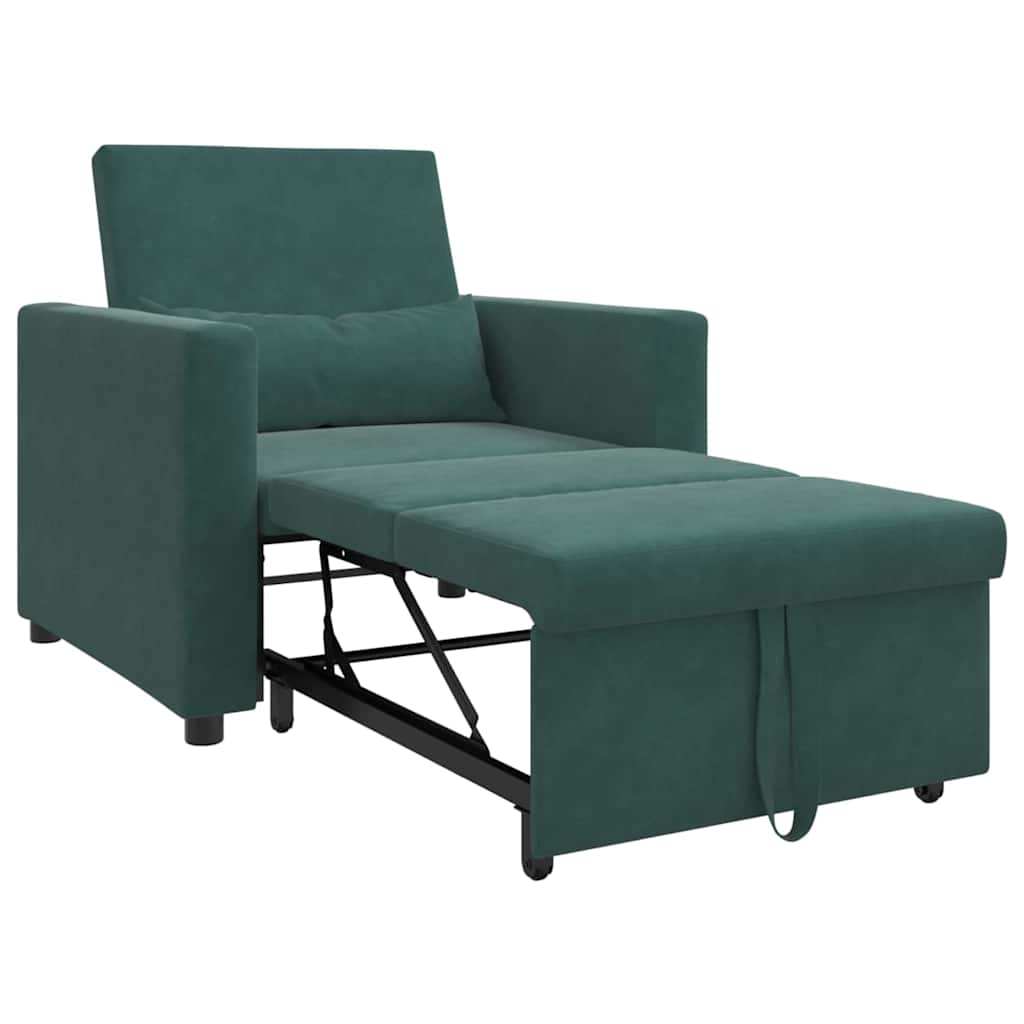 Einzel-Schlafsofa Dunkelgrün 90 x 165 x 87 cm Samt