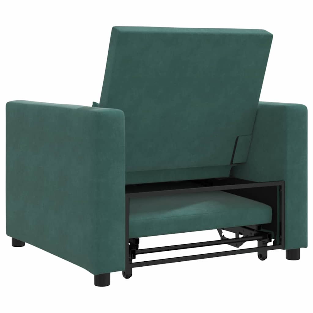 Einzel-Schlafsofa Dunkelgrün 90 x 165 x 87 cm Samt