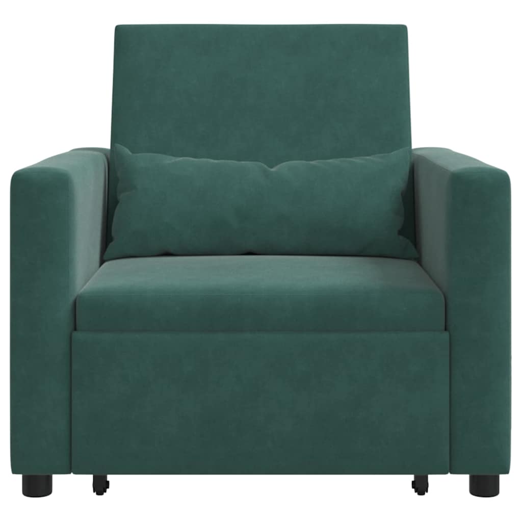 Einzel-Schlafsofa Dunkelgrün 90 x 165 x 87 cm Samt