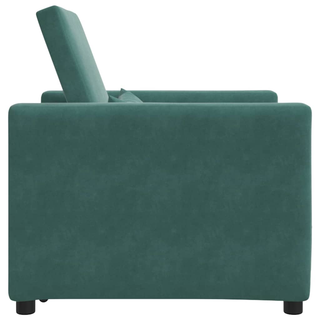 Einzel-Schlafsofa Dunkelgrün 90 x 165 x 87 cm Samt