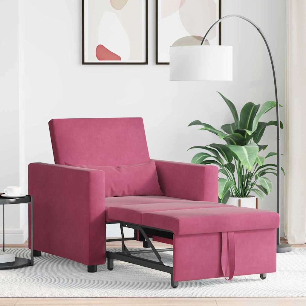 Einzel-Schlafsofa Weinrot 90 x 165 x 87 cm Samt