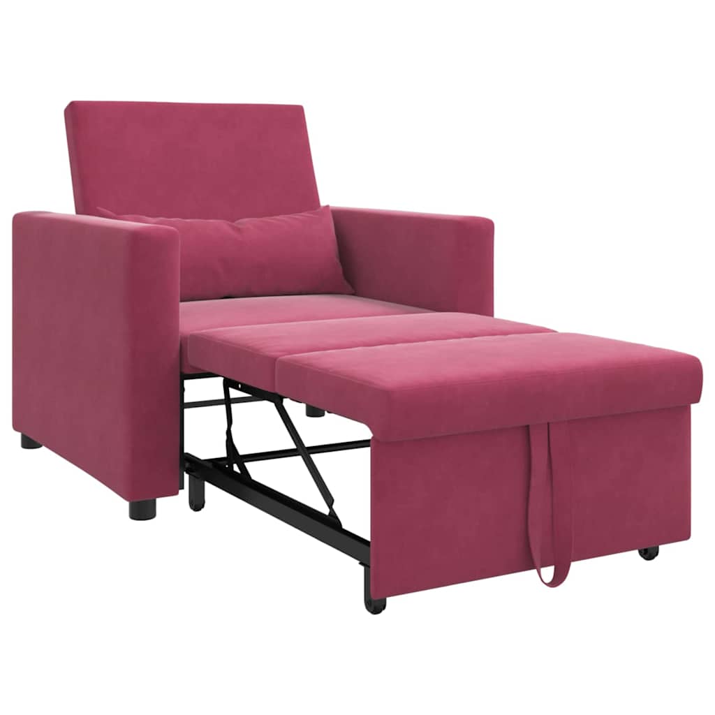 Einzel-Schlafsofa Weinrot 90 x 165 x 87 cm Samt