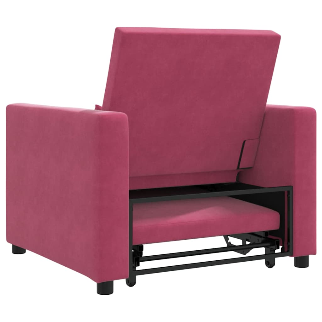 Einzel-Schlafsofa Weinrot 90 x 165 x 87 cm Samt