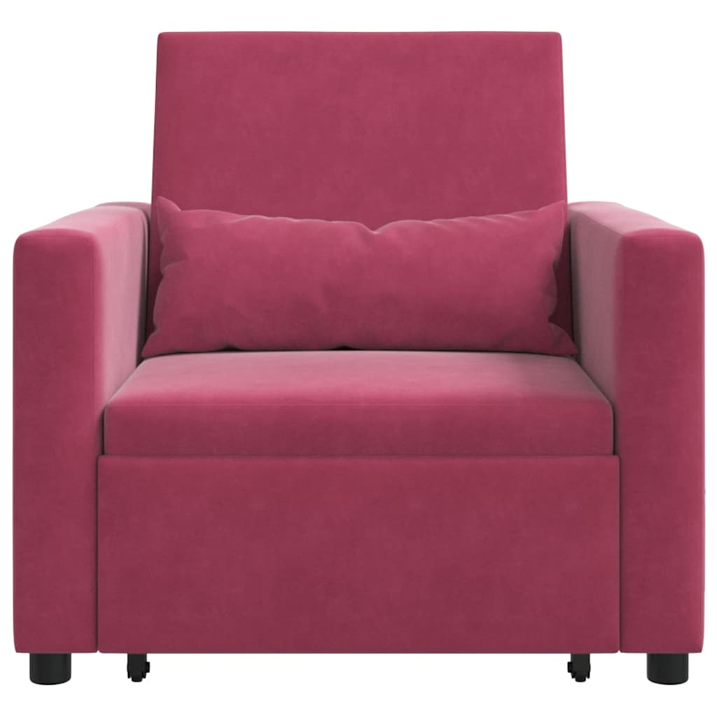 Einzel-Schlafsofa Weinrot 90 x 165 x 87 cm Samt