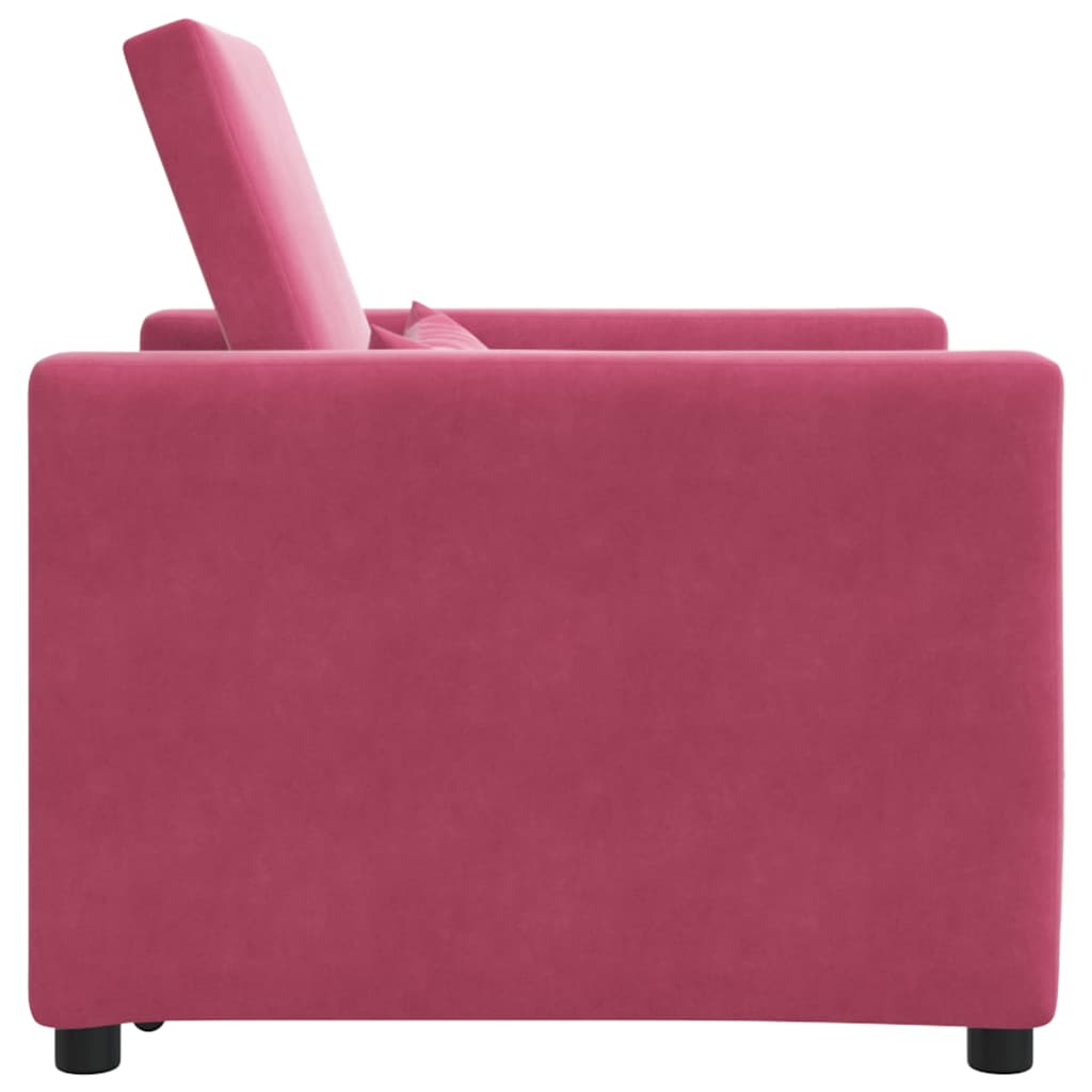 Einzel-Schlafsofa Weinrot 90 x 165 x 87 cm Samt