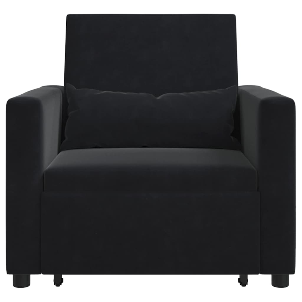 Einzel-Schlafsofa Schwarz 90 x 165 x 87 cm Samt