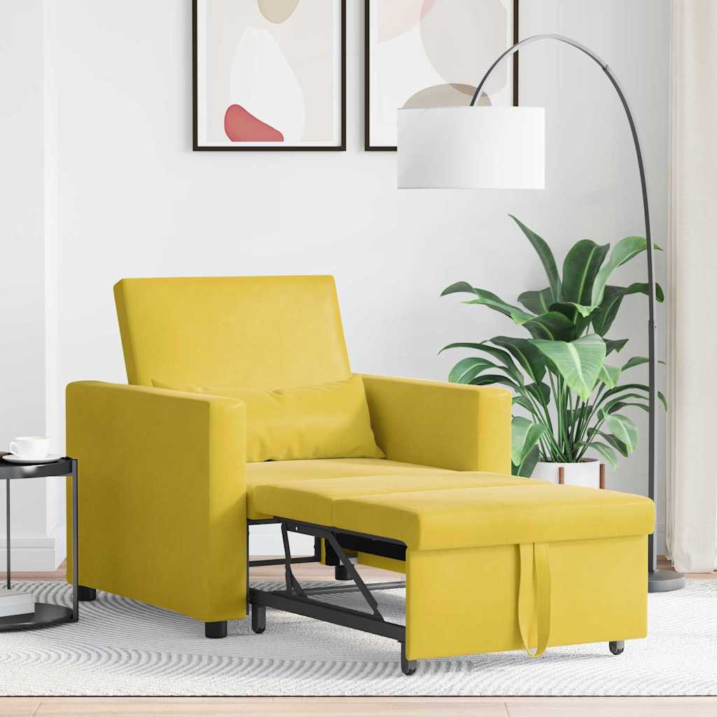 Einzel-Schlafsofa Gelb 90 x 165 x 87 cm Samt