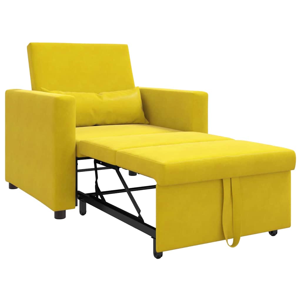 Einzel-Schlafsofa Gelb 90 x 165 x 87 cm Samt