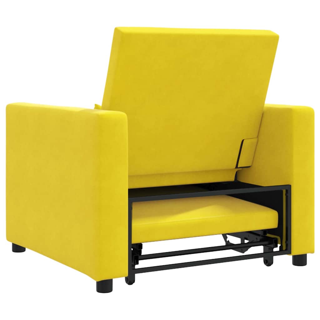 Einzel-Schlafsofa Gelb 90 x 165 x 87 cm Samt