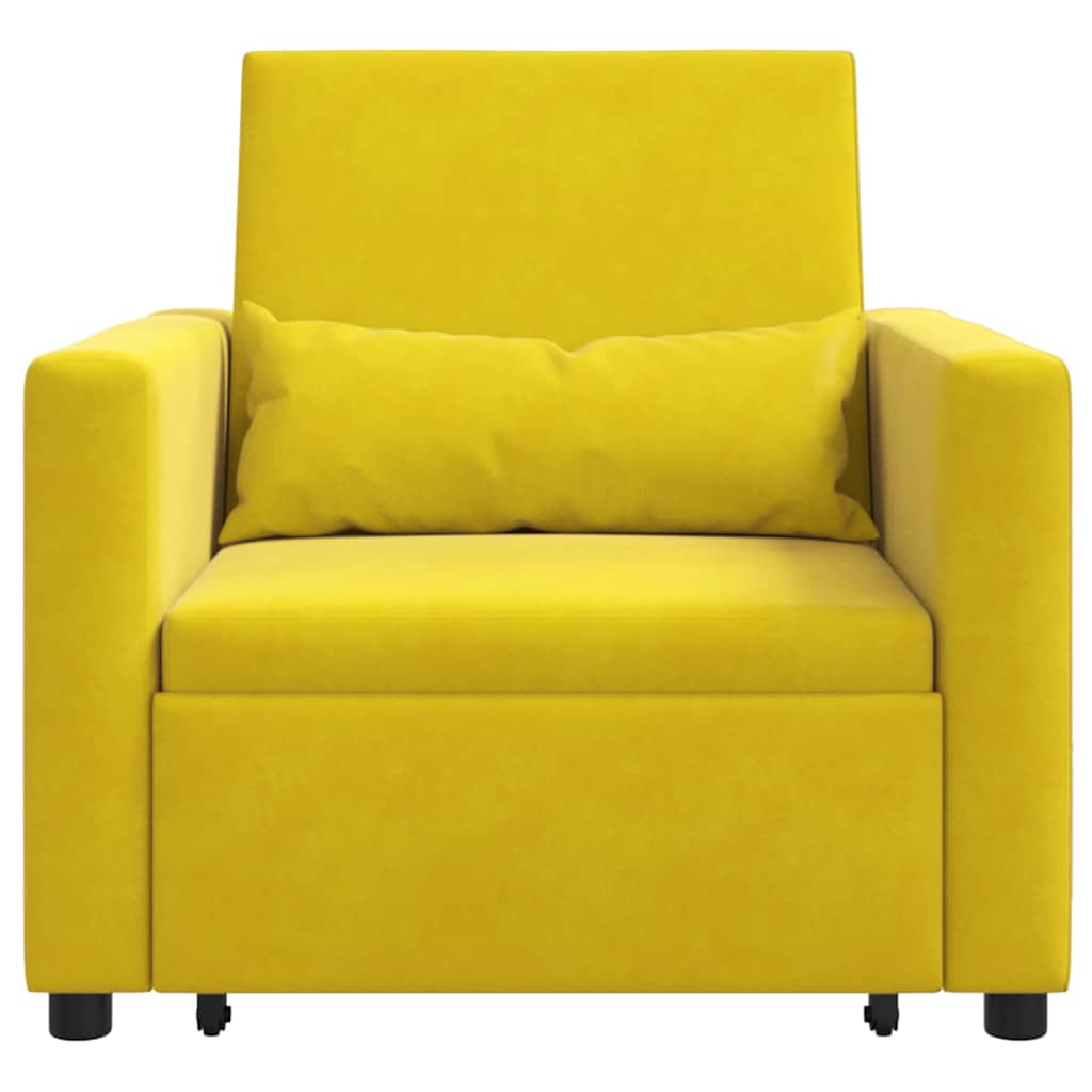 Einzel-Schlafsofa Gelb 90 x 165 x 87 cm Samt