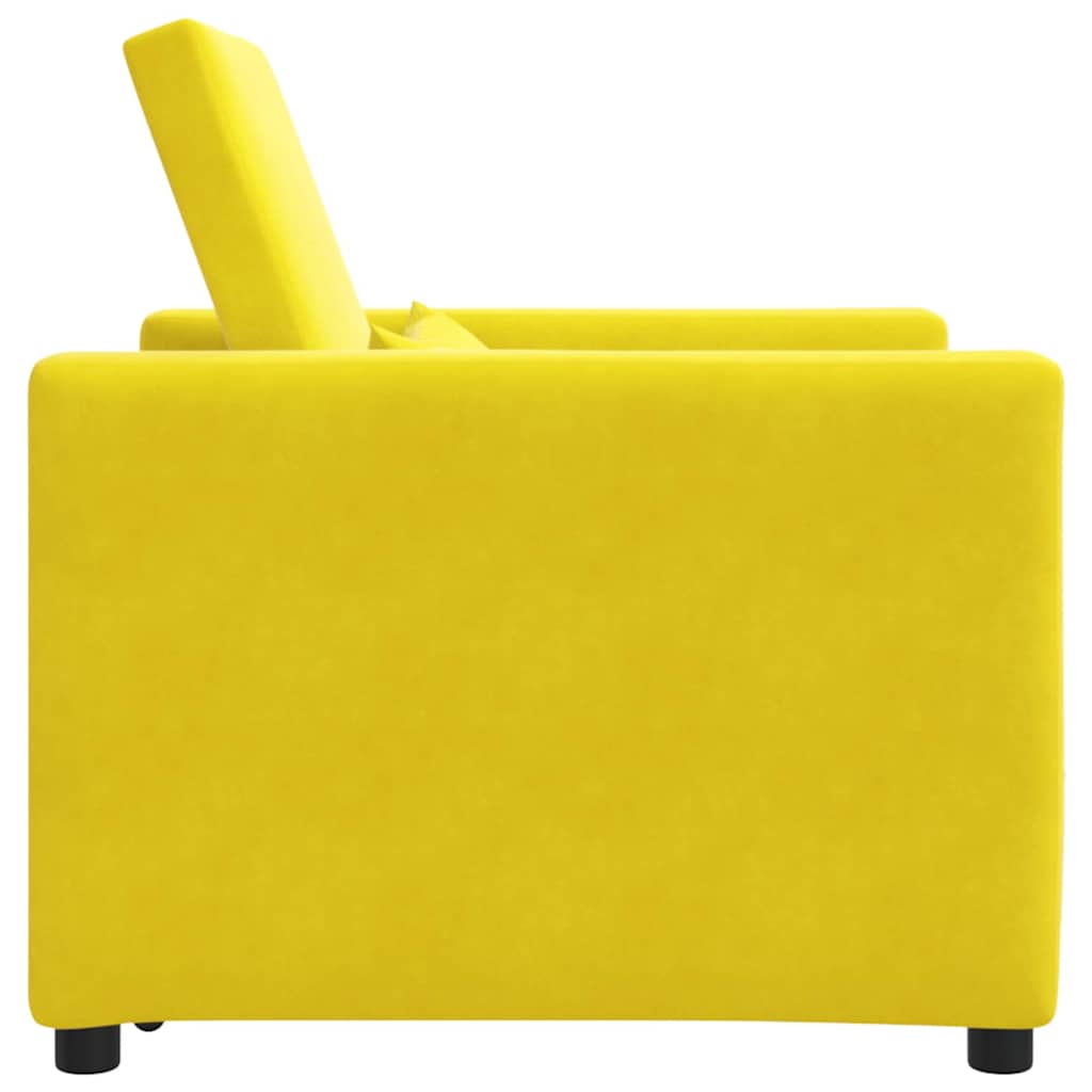 Einzel-Schlafsofa Gelb 90 x 165 x 87 cm Samt