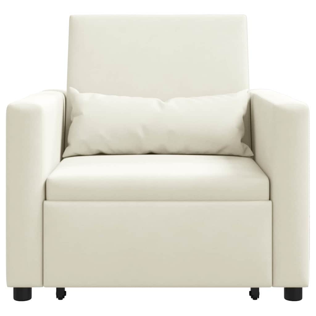 Einzel-Schlafsofa Creme 90 x 165 x 87 cm Samt
