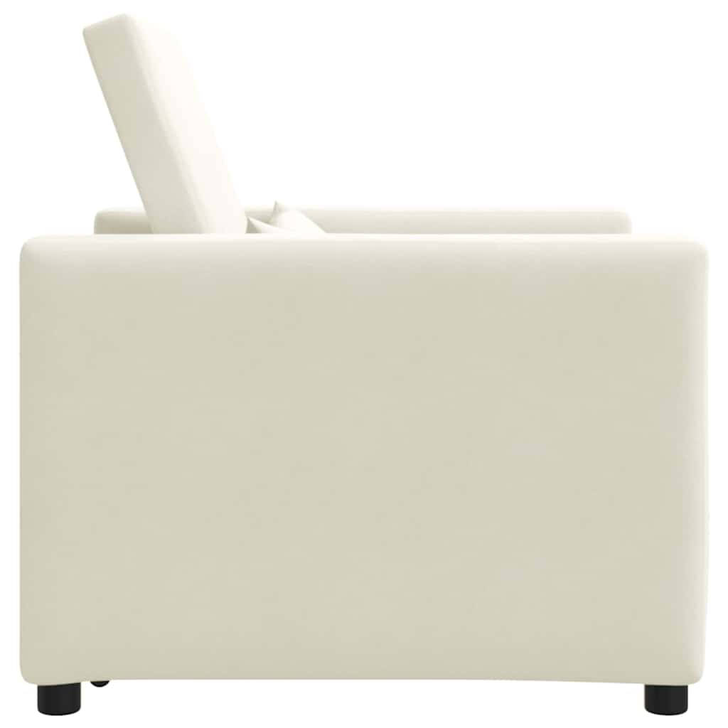 Einzel-Schlafsofa Creme 90 x 165 x 87 cm Samt