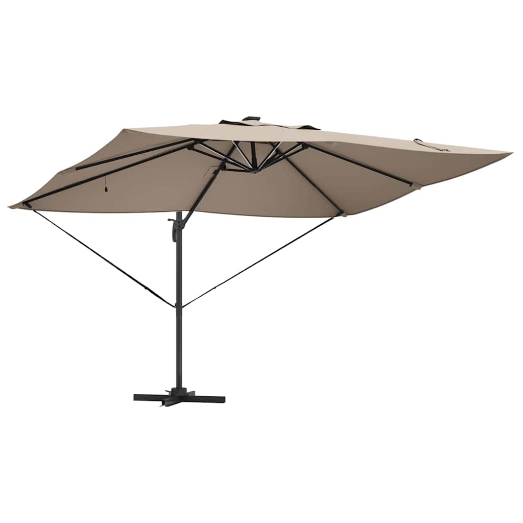 Ampelschirm Roma Taupe und Schwarz 352 x 251 x 265 cm