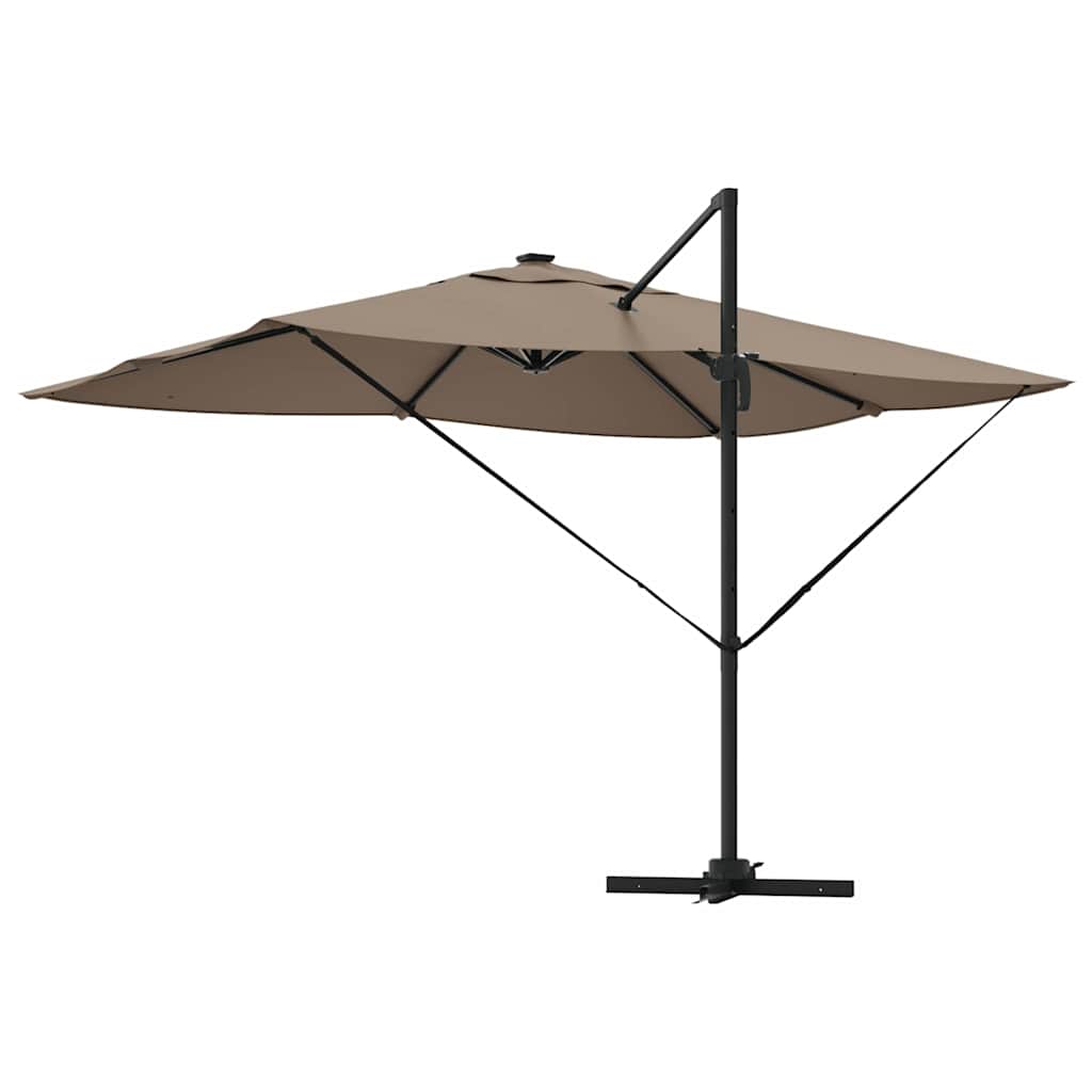 Ampelschirm Roma Taupe und Schwarz 352 x 251 x 265 cm