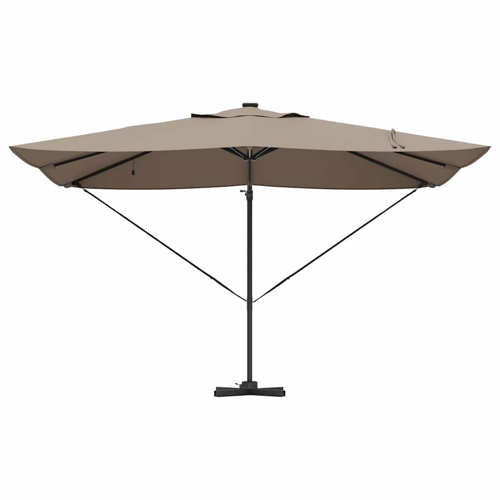 Ampelschirm Roma Taupe und Schwarz 352 x 251 x 265 cm