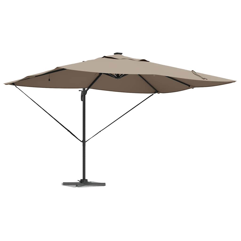 Ampelschirm Roma Taupe und Schwarz 352 x 251 x 265 cm