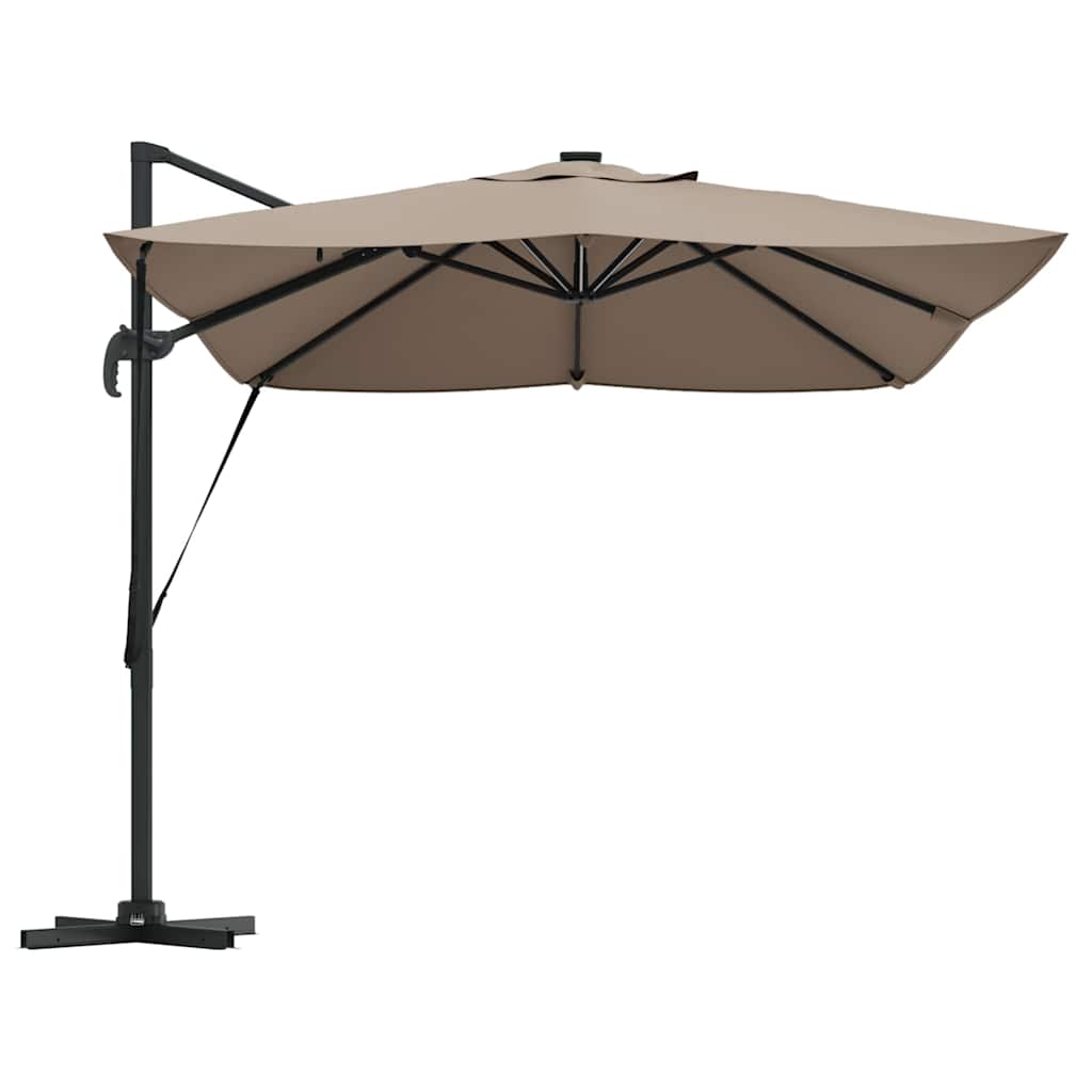 Ampelschirm Roma Taupe und Schwarz 352 x 251 x 265 cm