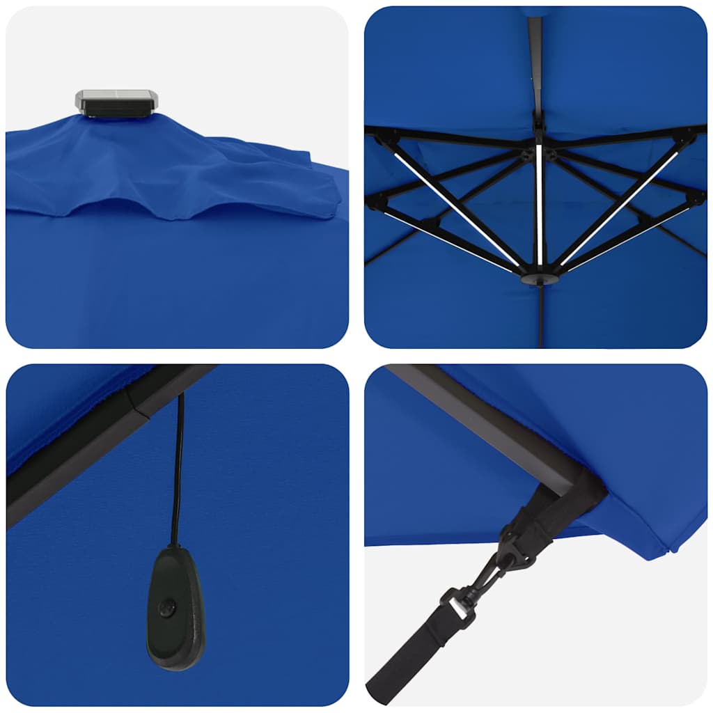 Ampelschirm Roma Blau und Schwarz 352 x 251 x 265 cm
