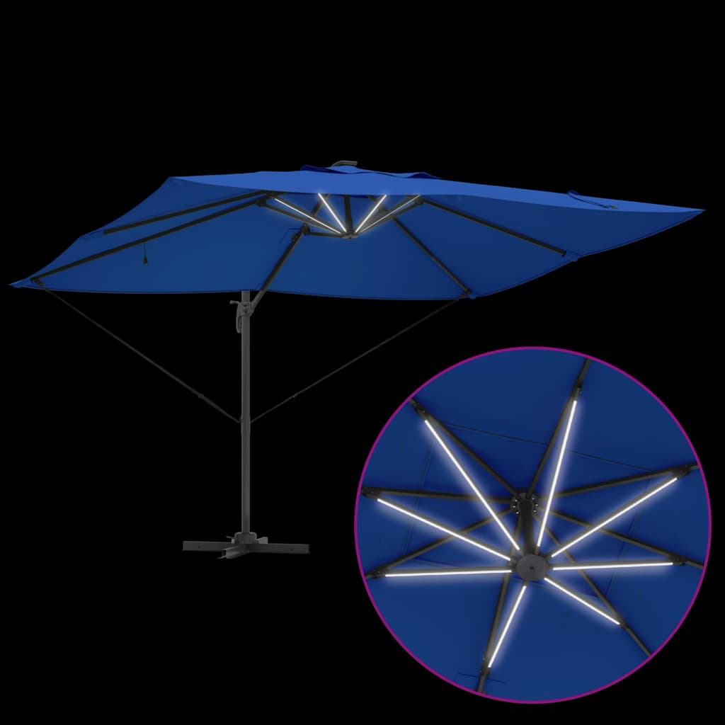 Ampelschirm Roma Blau und Schwarz 352 x 251 x 265 cm
